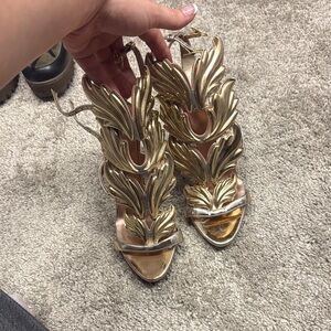 Giuseppe Zanotti gold wing heels